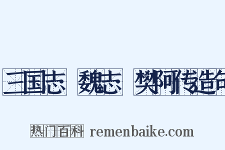 三国志·魏志·樊阿传造句是什么意思的图片